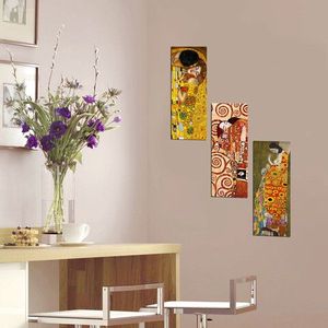Set 3 tablouri decorative, XTP134, MDF, Lemn, Multicolor imagine