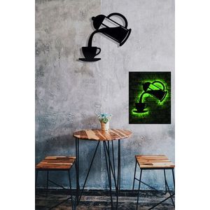 Decoratiune luminoasa LED, Coffee, MDF, 60 LED-uri, Verde imagine