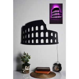 Decoratiune luminoasa LED, Colosseum, MDF, 60 LED-uri, Roz imagine