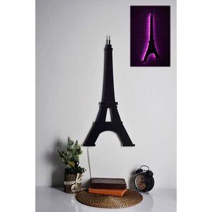 Decoratiune luminoasa LED, Eiffel Tower, MDF, 60 LED-uri, Roz imagine