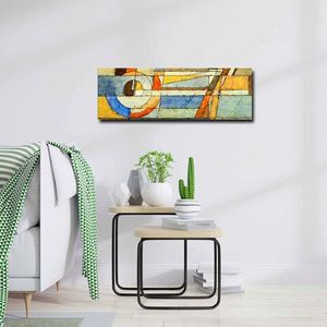 Tablou decorativ, 3090ABSC, Canvas, Lemn, Multicolor imagine