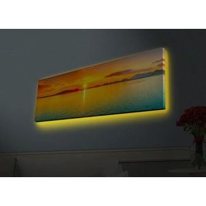 Tablou decorativ cu lumina LED, 3090HDACT-003, Canvas, 30 x 90 cm, Multicolor imagine
