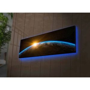 Tablou decorativ cu lumina LED, 3090NASA-018, Canvas, 30 x 90 cm, Multicolor imagine