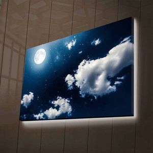 Tablou decorativ cu lumina LED, NASA-019, Canvas, Dimensiune: 45 x 70 cm, Multicolor imagine