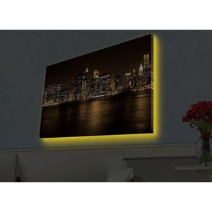 Tablou decorativ cu lumina LED, 4570HDACT-096, Canvas, Dimensiune: 45 x 70 cm, Multicolor imagine