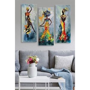 Set 3 tablouri decorative, MDF0035, MDF , 20 x 50 cm, 3 piese, Multicolor imagine