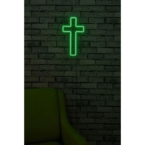 Decoratiune luminoasa LED, Cross Sign, Benzi flexibile de neon, DC 12 V, Verde imagine