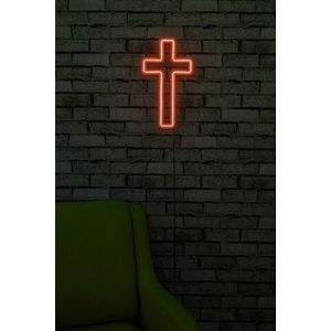 Decoratiune luminoasa LED, Cross Sign, Benzi flexibile de neon, DC 12 V, Rosu imagine