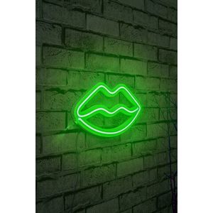 Decoratiune luminoasa LED, Lips, Benzi flexibile de neon, DC 12 V, Verde imagine