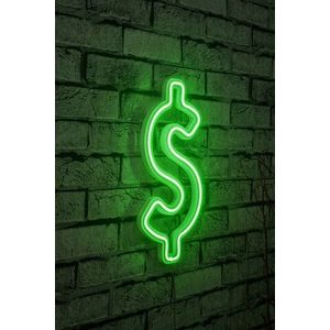 Decoratiune luminoasa LED, Dollar Sign, Benzi flexibile de neon, DC 12 V, Verde imagine