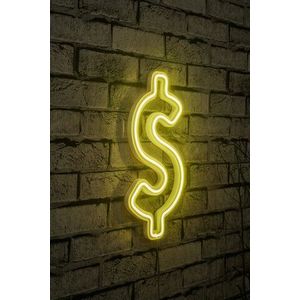 Decoratiune luminoasa LED, Dollar Sign, Benzi flexibile de neon, DC 12 V, Galben imagine