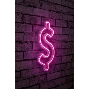 Decoratiune luminoasa LED, Dollar Sign, Benzi flexibile de neon, DC 12 V, Roz imagine