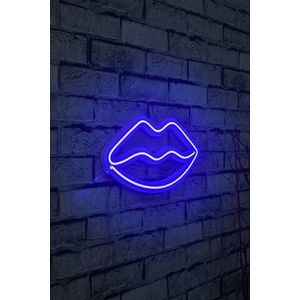 Decoratiune luminoasa LED, Lips, Benzi flexibile de neon, DC 12 V, Albastru imagine