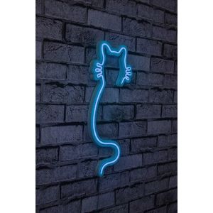 Decoratiune luminoasa LED, Cat, Benzi flexibile de neon, DC 12 V, Albastru imagine