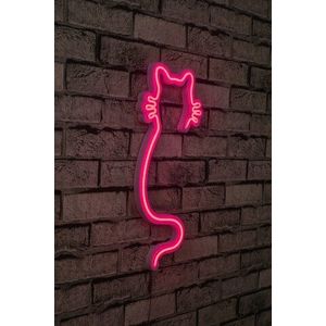 Decoratiune luminoasa LED, Cat, Benzi flexibile de neon, DC 12 V, Roz imagine