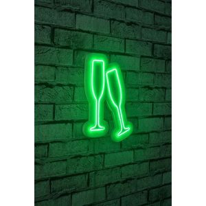 Decoratiune luminoasa LED, Champagne Glasses, Benzi flexibile de neon, DC 12 V, Verde imagine