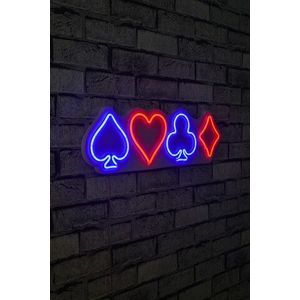 Decoratiune luminoasa LED, Briscambille Poker Suits, Benzi flexibile de neon, DC 12 V, Multicolor imagine