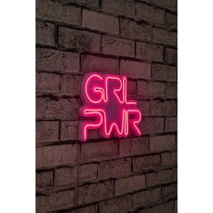 Decoratiune luminoasa LED, Girl Power, Benzi flexibile de neon, DC 12 V, Roz imagine