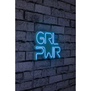 Decoratiune luminoasa LED, Girl Power, Benzi flexibile de neon, DC 12 V, Albastru imagine