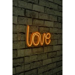 Decoratiune luminoasa LED, Love, Benzi flexibile de neon, DC 12 V, Galben imagine
