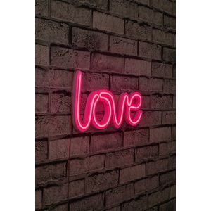 Decoratiune luminoasa LED, Love, Benzi flexibile de neon, DC 12 V, Roz imagine