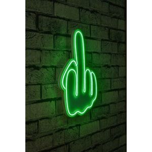 Decoratiune luminoasa LED, Middle Finger, Benzi flexibile de neon, DC 12 V, Verde imagine