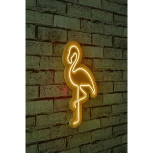 Decoratiune luminoasa LED, Flamingo, Benzi flexibile de neon, DC 12 V, Galben imagine