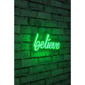 Decoratiune luminoasa LED, Believe, Benzi flexibile de neon, DC 12 V, Verde imagine