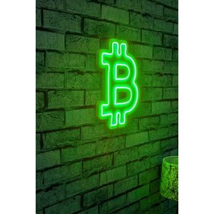 Decoratiune luminoasa LED, Bitcoin, Benzi flexibile de neon, DC 12 V, Verde imagine