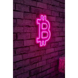 Decoratiune luminoasa LED, Bitcoin, Benzi flexibile de neon, DC 12 V, Roz imagine