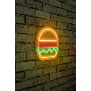Decoratiune luminoasa LED, Hamburger, Benzi flexibile de neon, DC 12 V, Multicolor imagine
