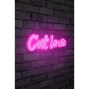 Decoratiune luminoasa LED, C'est La Vie, Benzi flexibile de neon, DC 12 V, Roz imagine