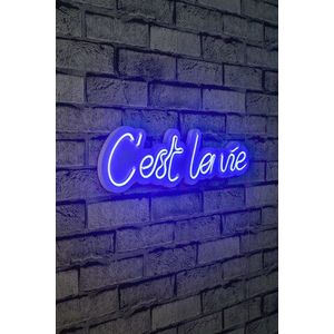 Decoratiune luminoasa LED, C'est La Vie, Benzi flexibile de neon, DC 12 V, Albastru imagine