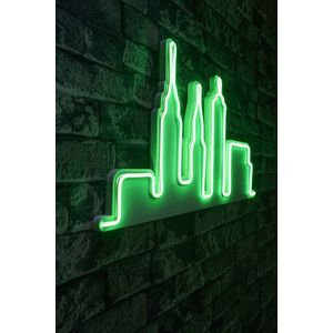 Decoratiune luminoasa LED, City Skyline, Benzi flexibile de neon, DC 12 V, Verde imagine