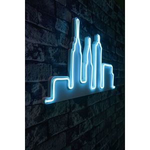 Decoratiune luminoasa LED, City Skyline, Benzi flexibile de neon, DC 12 V, Albastru imagine