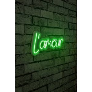 Decoratiune luminoasa LED, L'amour, Benzi flexibile de neon, DC 12 V, Verde imagine