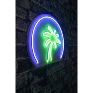Decoratiune luminoasa LED, Palm Tree, Benzi flexibile de neon, DC 12 V, Albastru verde imagine