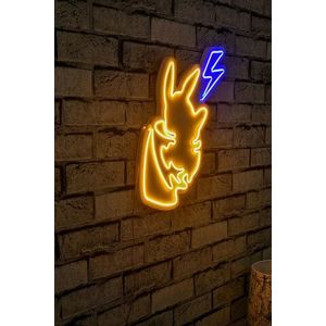 Decoratiune luminoasa LED, Pikachu, Benzi flexibile de neon, DC 12 V, Galben / Albastru imagine