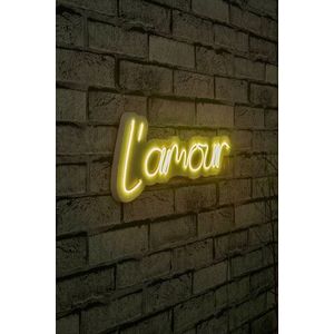 Decoratiune luminoasa LED, L'amour, Benzi flexibile de neon, DC 12 V, Galben imagine
