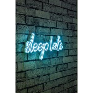 Decoratiune luminoasa LED, Sleep Late, Benzi flexibile de neon, DC 12 V, Albastru imagine