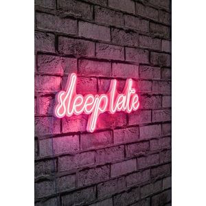 Decoratiune luminoasa LED, Sleep Late, Benzi flexibile de neon, DC 12 V, Roz imagine