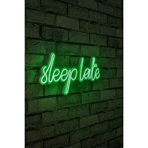 Decoratiune luminoasa LED, Sleep Late, Benzi flexibile de neon, DC 12 V, Verde imagine