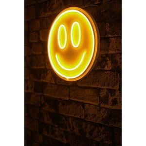 Decoratiune luminoasa LED, Smiley, Benzi flexibile de neon, DC 12 V, Galben imagine