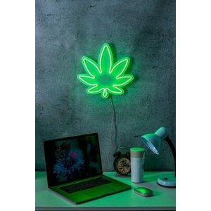 Decoratiune luminoasa LED, 420 Cannabis, Benzi flexibile de neon, DC 12 V, Verde imagine