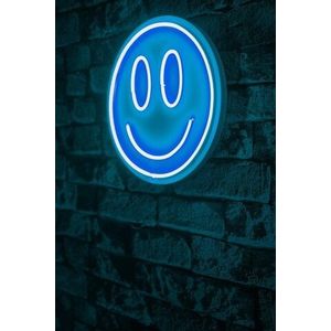 Decoratiune luminoasa LED, Smiley, Benzi flexibile de neon, DC 12 V, Albastru imagine