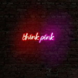 Decoratiune luminoasa LED, Think Pink, Benzi flexibile de neon, DC 12 V, Rosu imagine