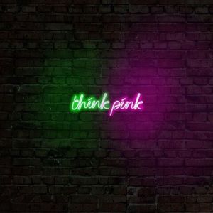 Decoratiune luminoasa LED, Think Pink, Benzi flexibile de neon, DC 12 V, Verde imagine