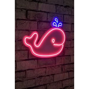 Decoratiune luminoasa LED, Baby Whale, Benzi flexibile de neon, DC 12 V, Roz / Albastru imagine