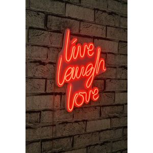 Decoratiune luminoasa LED, Live Laugh Love, Benzi flexibile de neon, DC 12 V, Rosu imagine