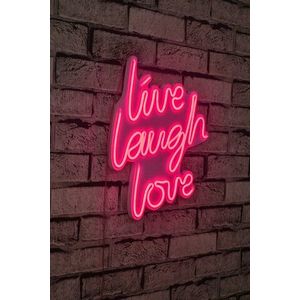 Decoratiune luminoasa LED, Live Laugh Love, Benzi flexibile de neon, DC 12 V, Roz imagine